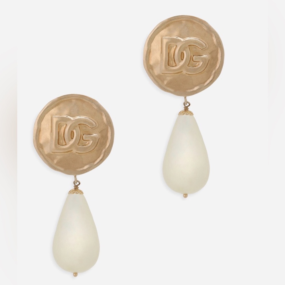 Dolce & Gabbana Gold and Cream Earrings